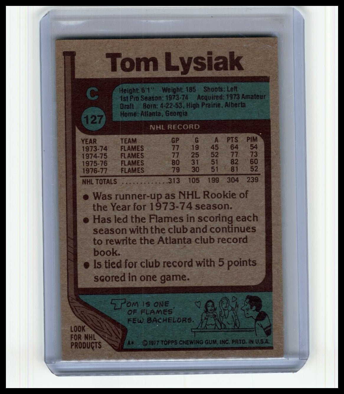1977-78 Topps #127 Tom Lysiak