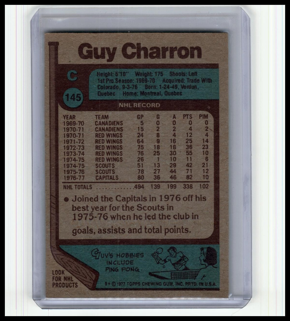 1977-78 Topps #145 Guy Charron