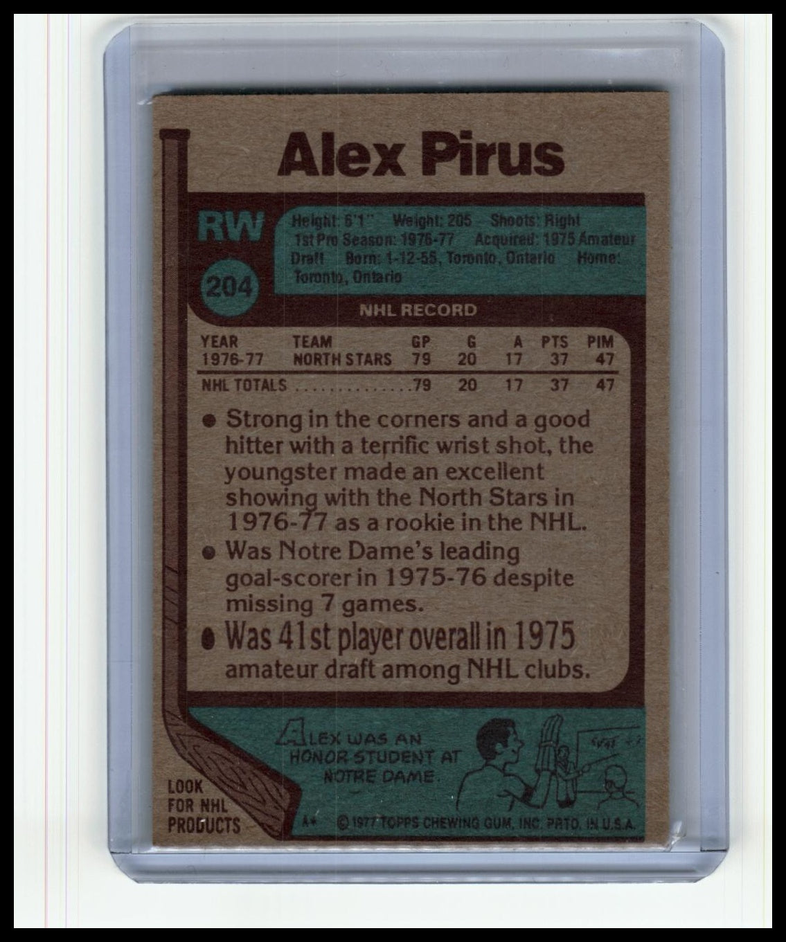 1977-78 Topps #204 Alex Pirus