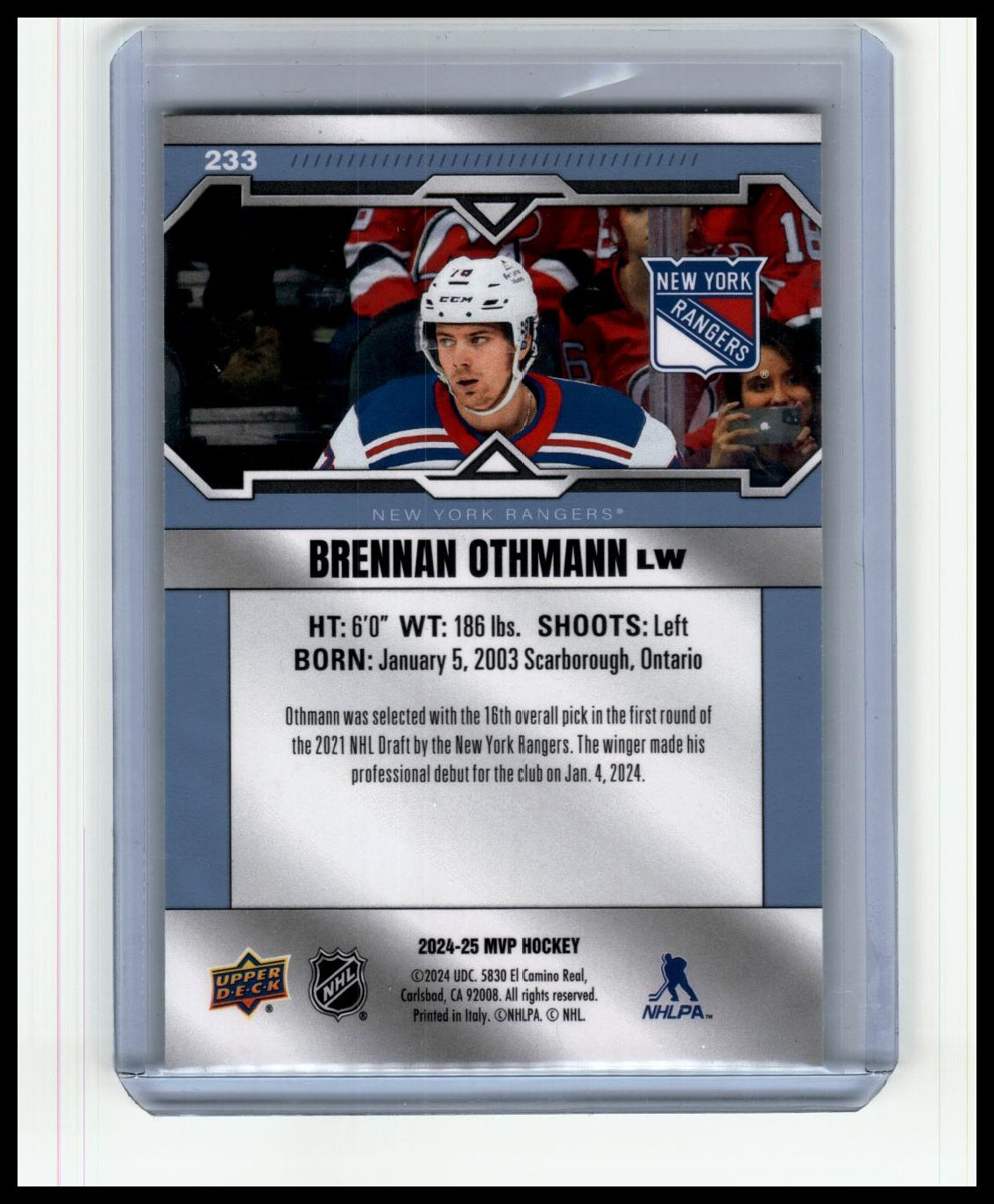 2024-25 Upper Deck MVP #233 Brennan Othmann