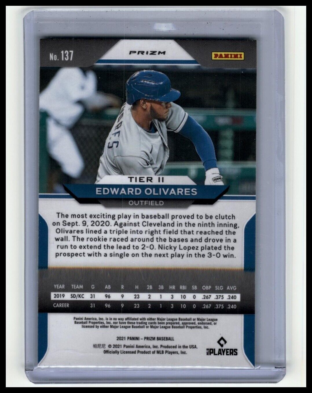 2021 Panini Prizm #137 Edward Olivares Green Prizm