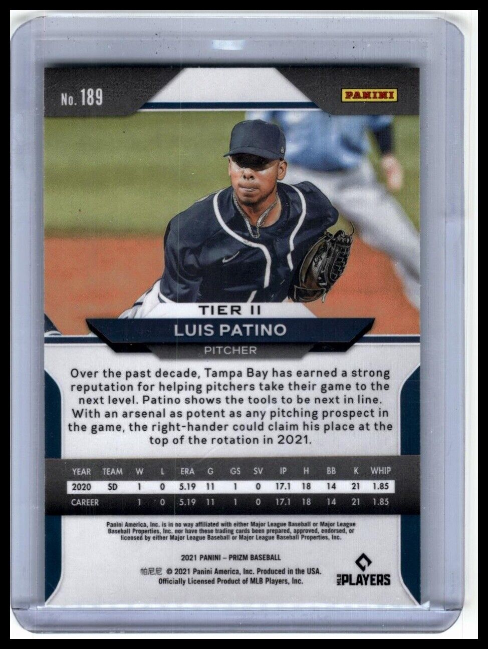 2021 Panini Prizm #189 Luis Patino