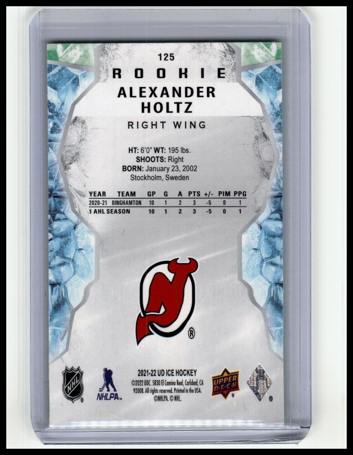 ALEXANDER HOLTZ ROOKIE