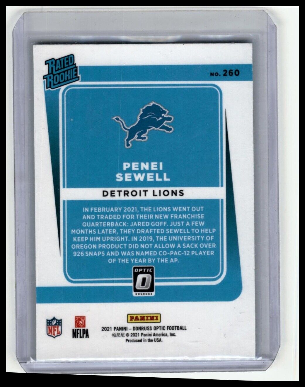 Penei Sewell=2021 Donruss Optic