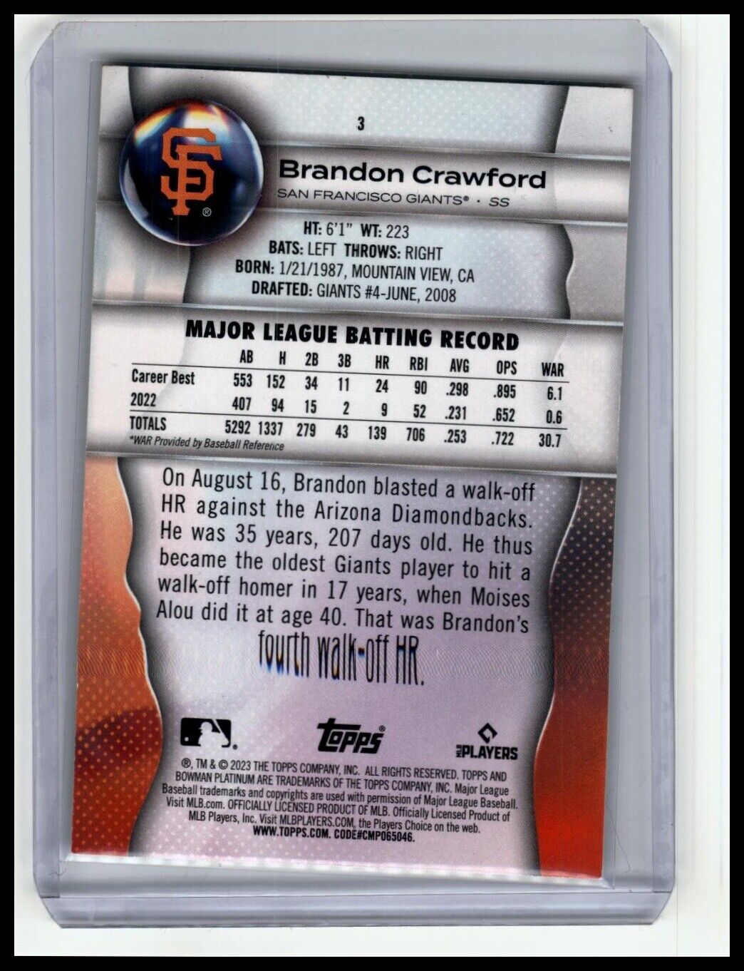 BRANDON CRAWFORD - BOWMAN PLATNUIM