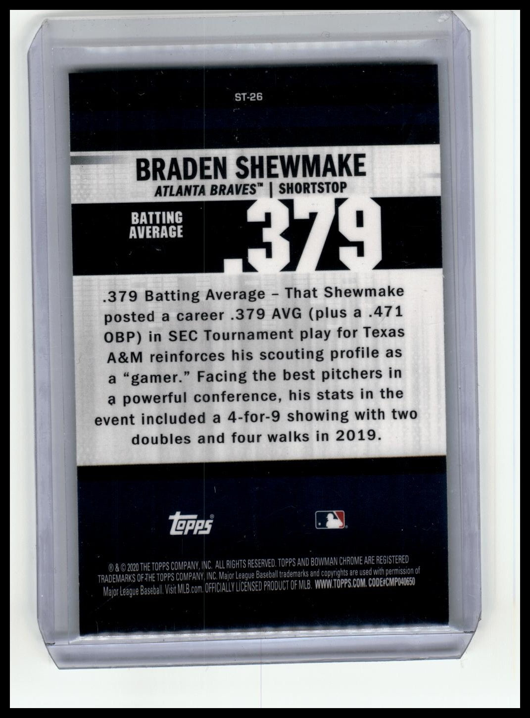 BRADEN SHEWMAKE-STAT TRACKER