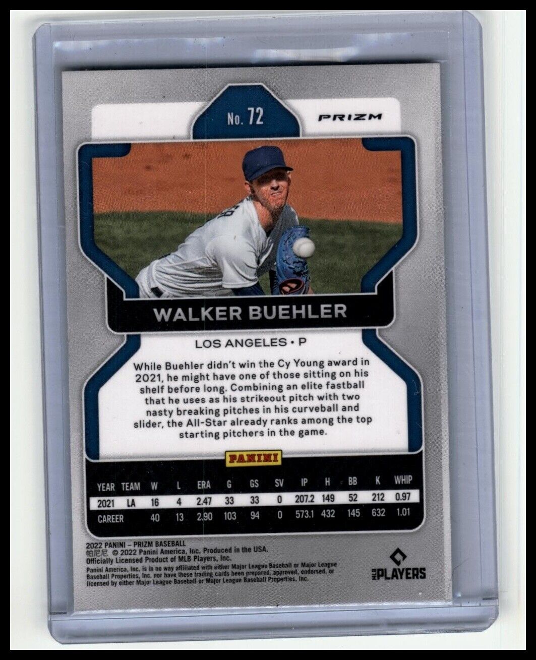 2022 Panini Prizm #72 Walker Buehler Green Prizm