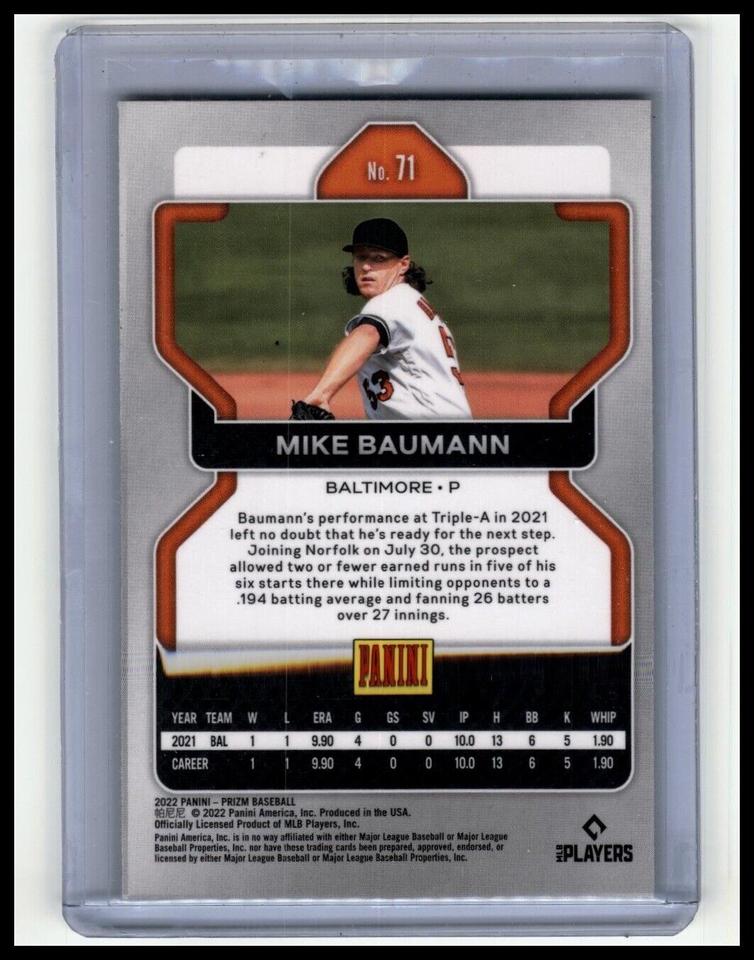 2022 Panini Prizm #71 Mike Baumann