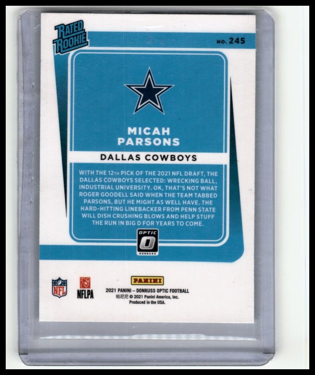 Micah Parsons-2021 Donruss Optic