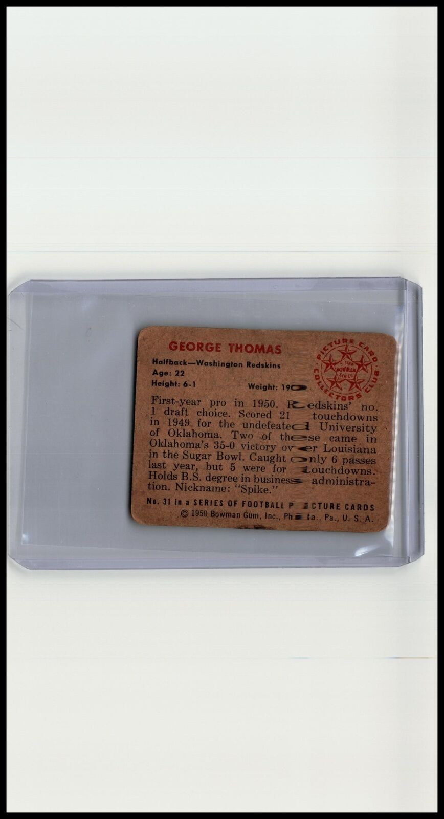 GEORGE THOMAS-1950 BOWMAN