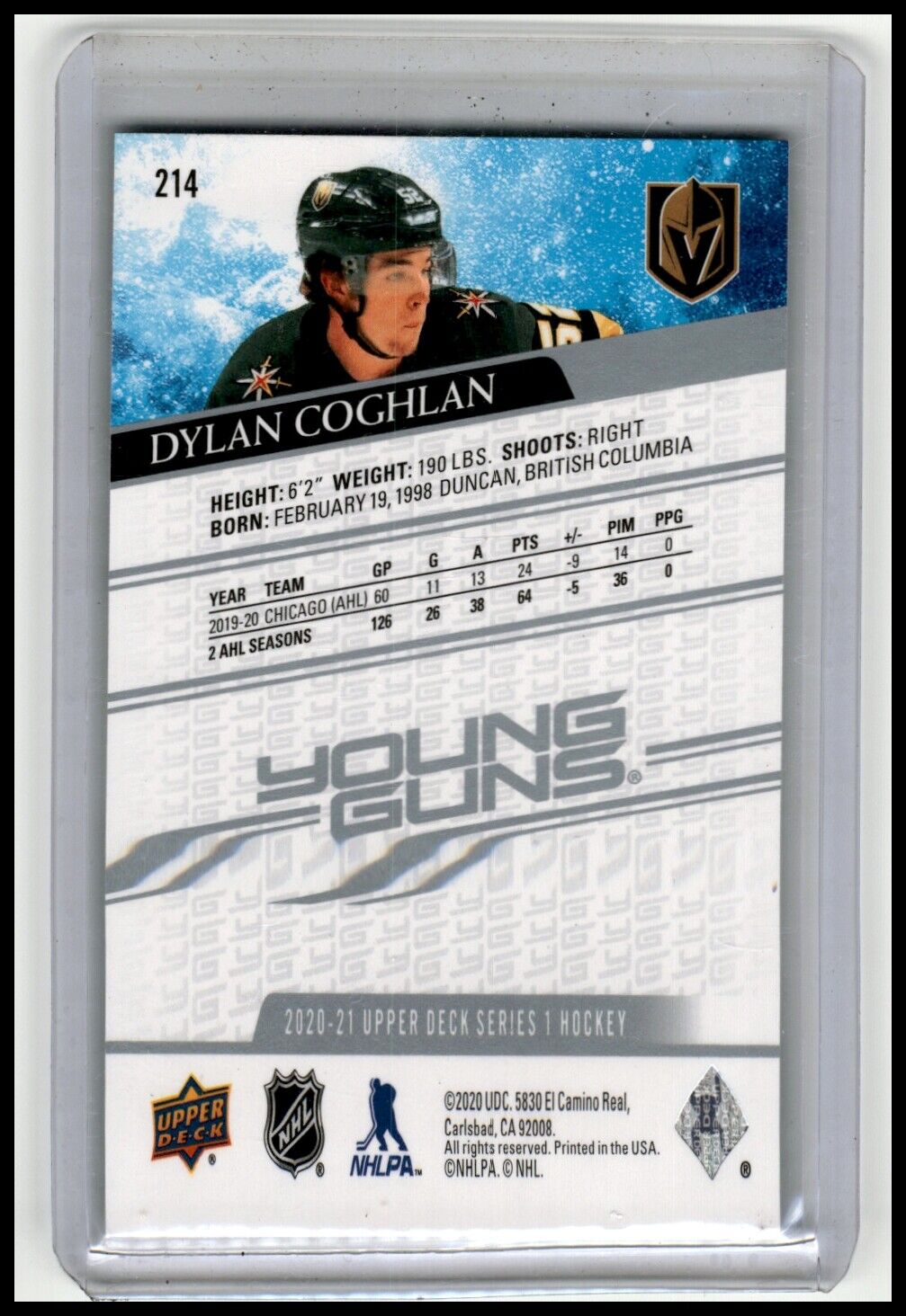 2020-21 Upper Deck #214 Dylan Coghlan