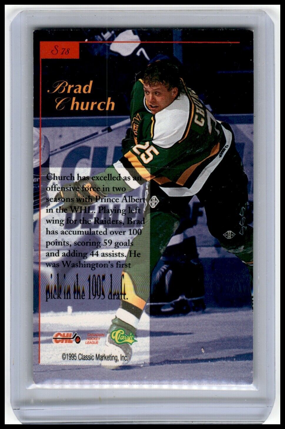 1995-96 Classic Five Sport Signings #S78 Brad Church