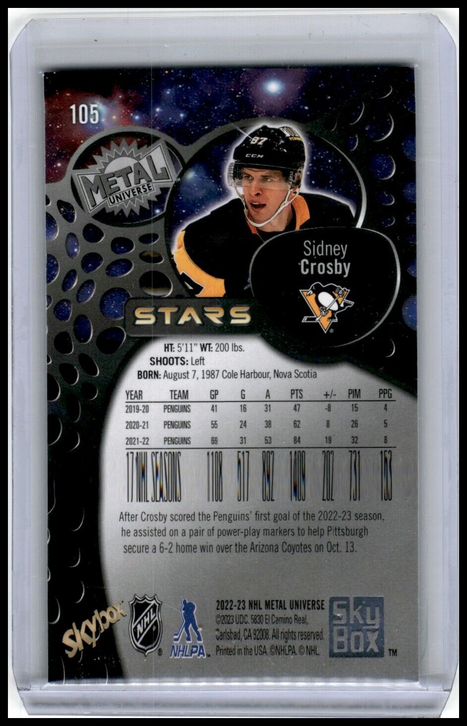 2022-23 SIDNEY CROSBY SKYBOX METAL