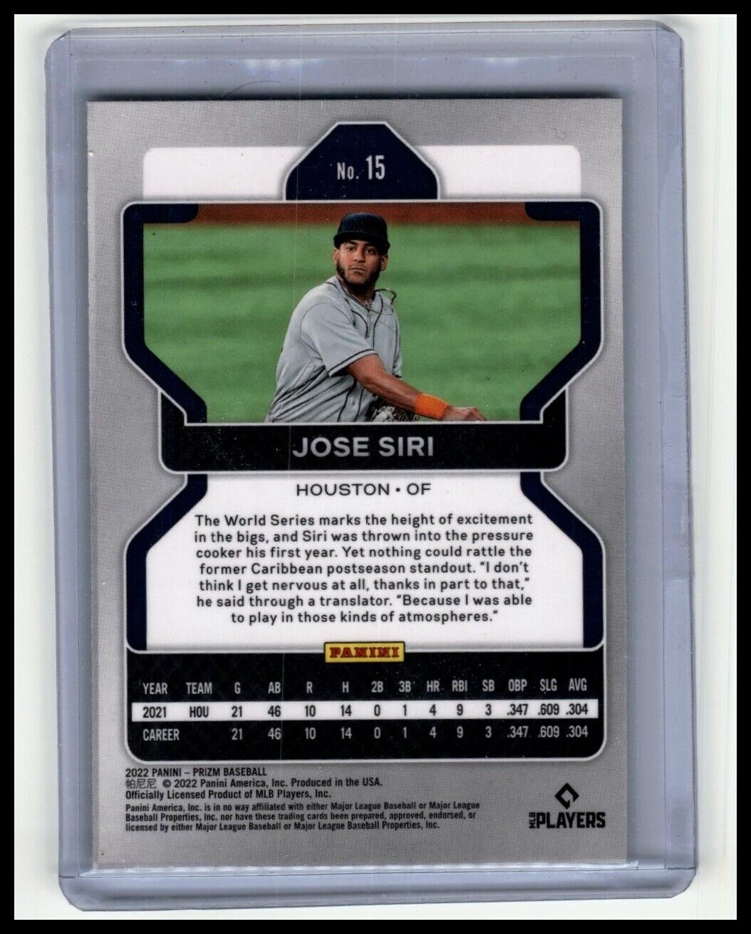 2022 Panini Prizm #15 Jose Siri Blue Wave Prizm #/60