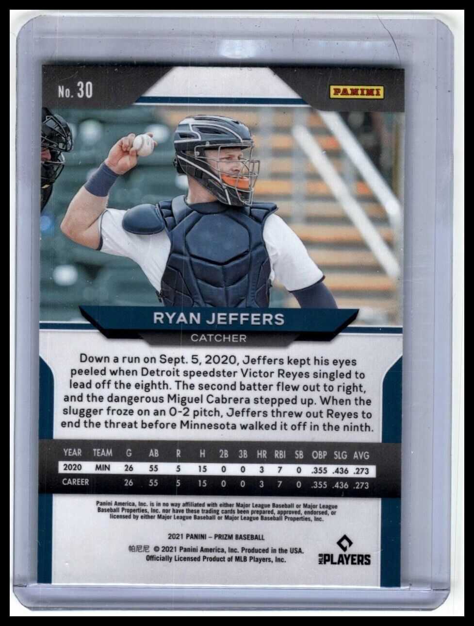 2021 Panini Prizm #30 Ryan Jeffers