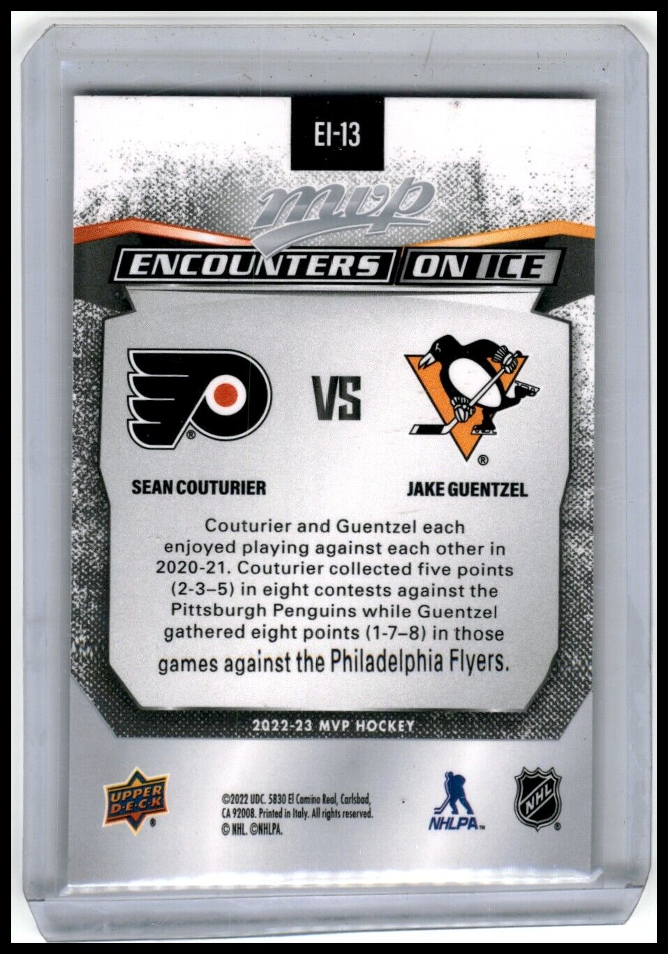 2022-23 Upper Deck MVP #EI-13 Sean Couturier / Jake Guentzel  Gold