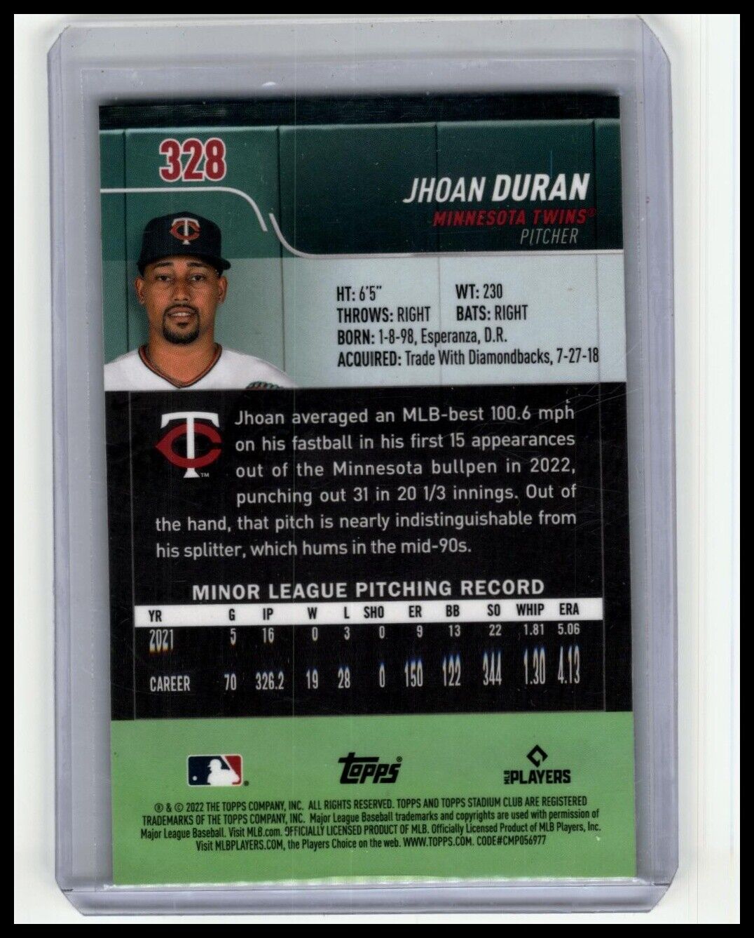 JHOAN DURAN - STADIUM CLUB CHROME