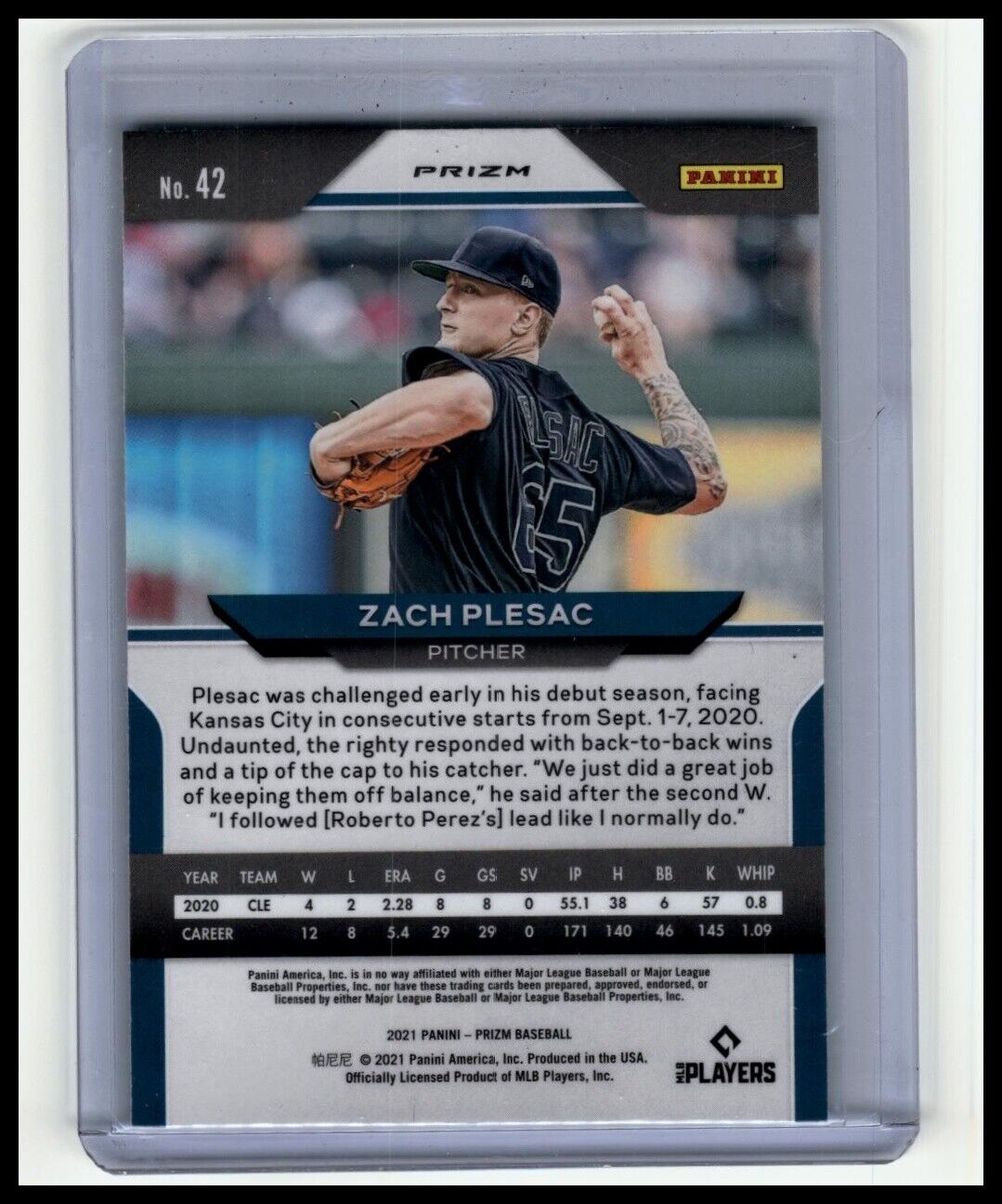 2021 Panini Prizm #42 Zach Plesac Red Prizm