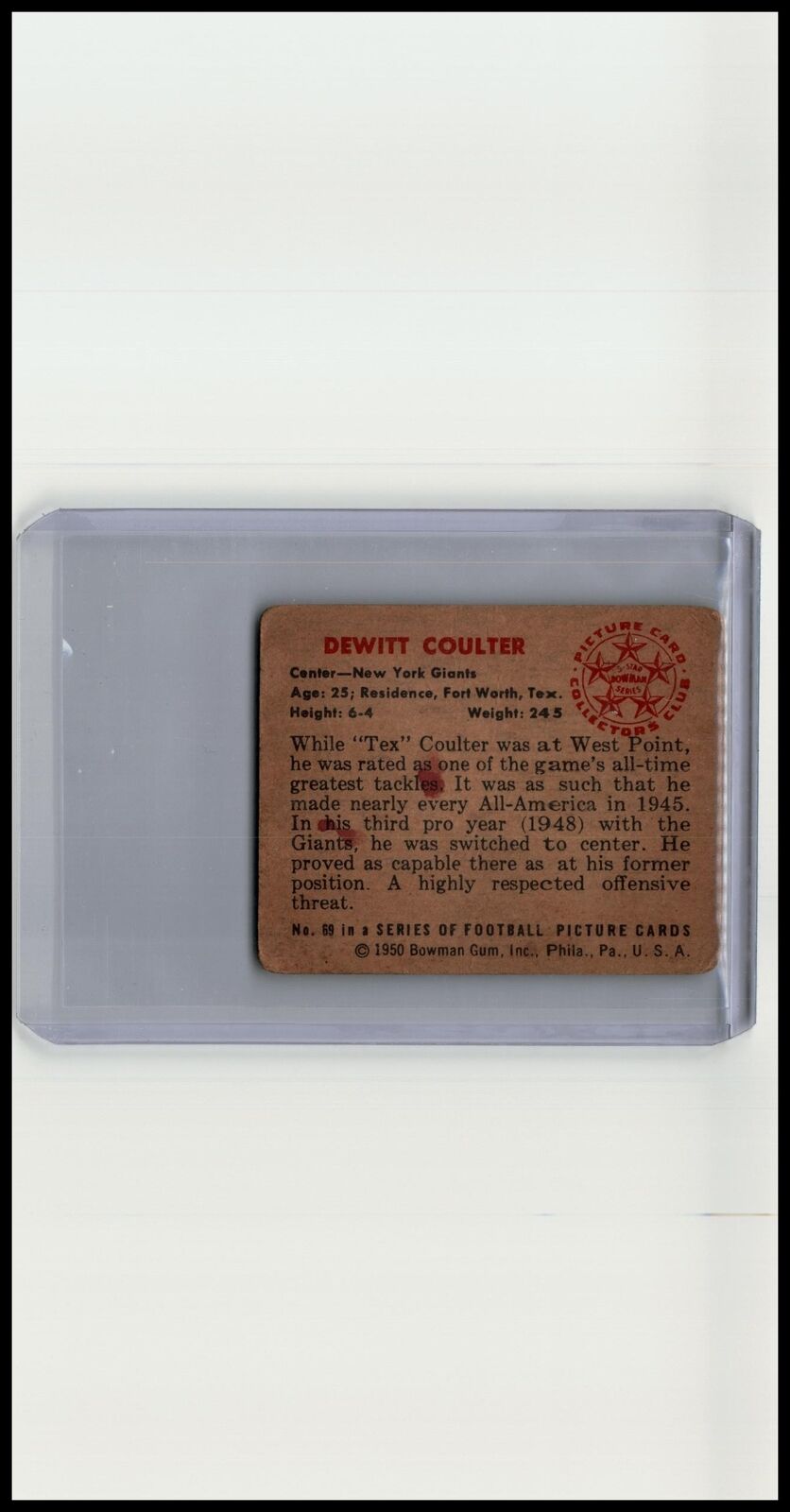 DEWITT COULTER-1950 BOWMAN