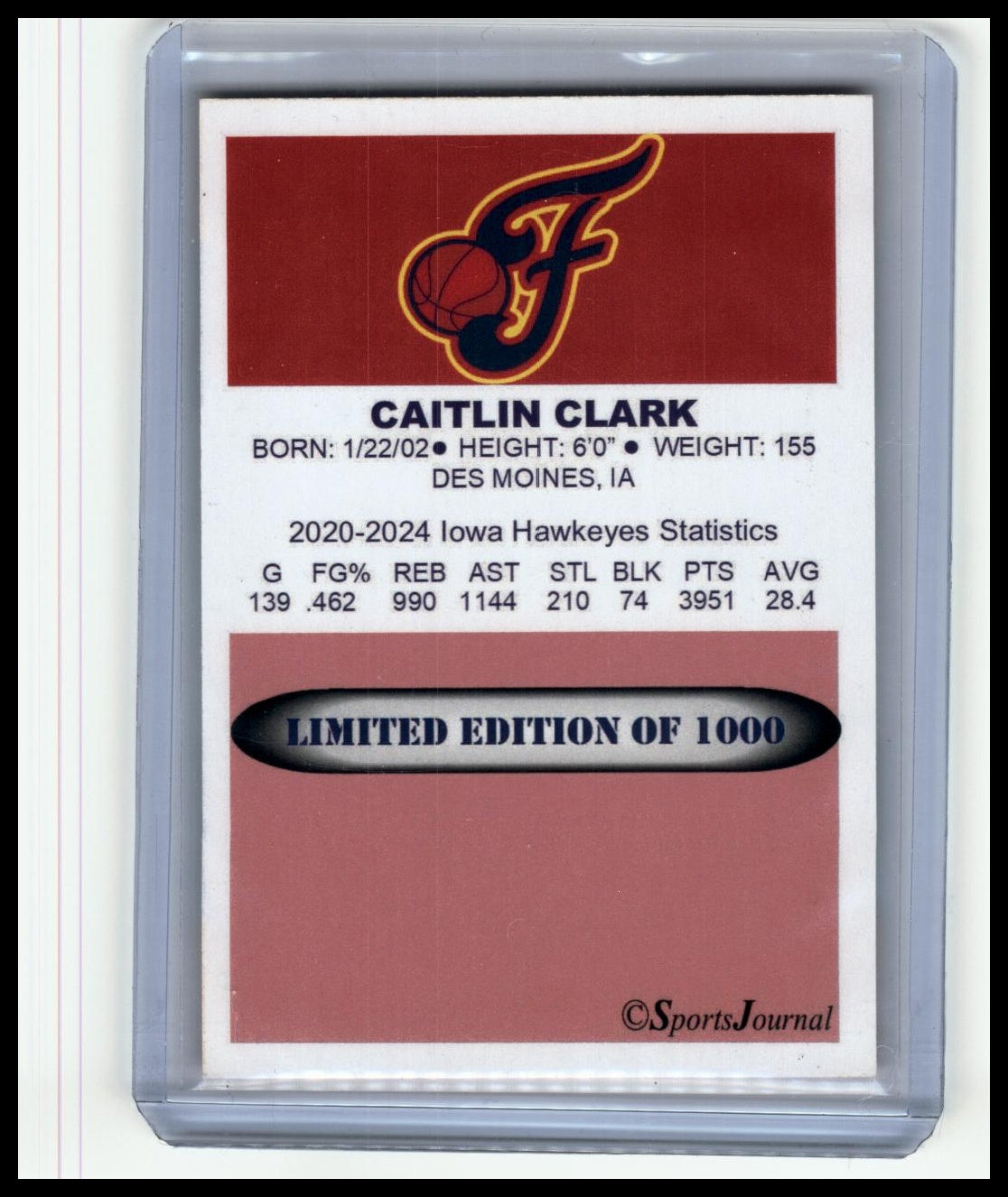 Catlin Clark 2024 Sports Journal