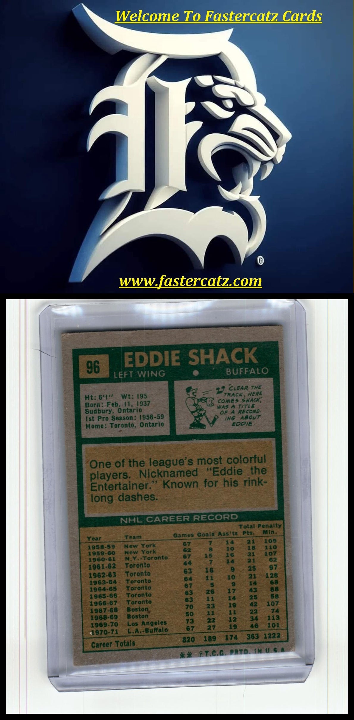 1971-72 Topps #96 Eddie Shack
