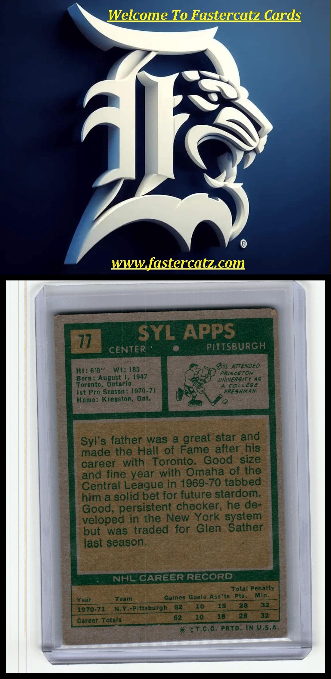 1971-72 Topps #77 Syl Apps