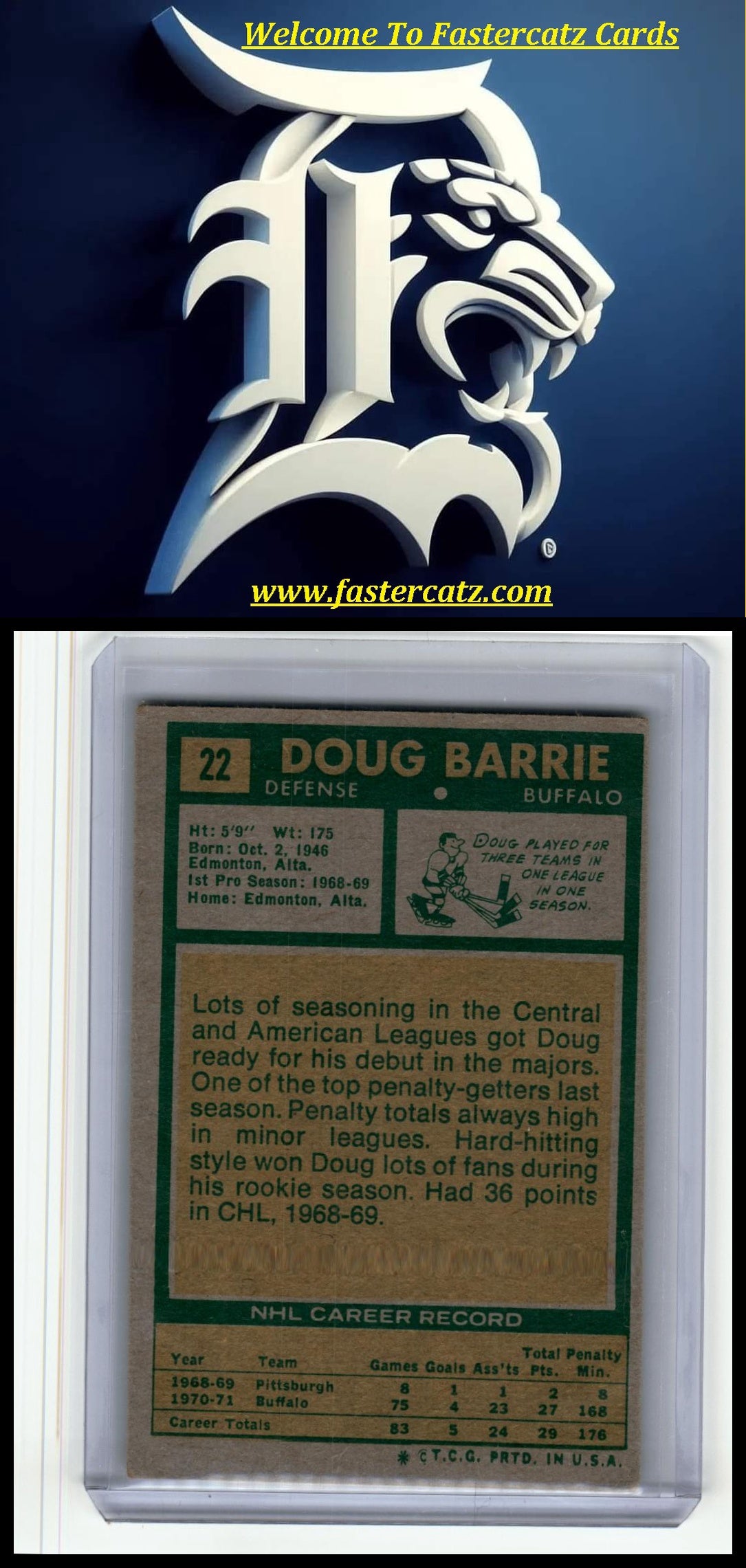 1971-72 Topps #22 Doug Barrie