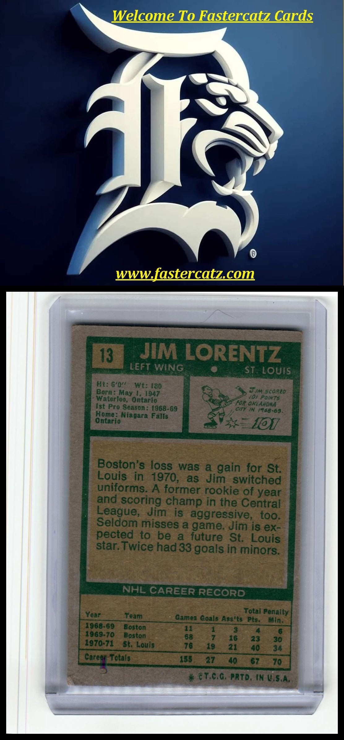 1971-72 Topps #13 Jim Lorentz