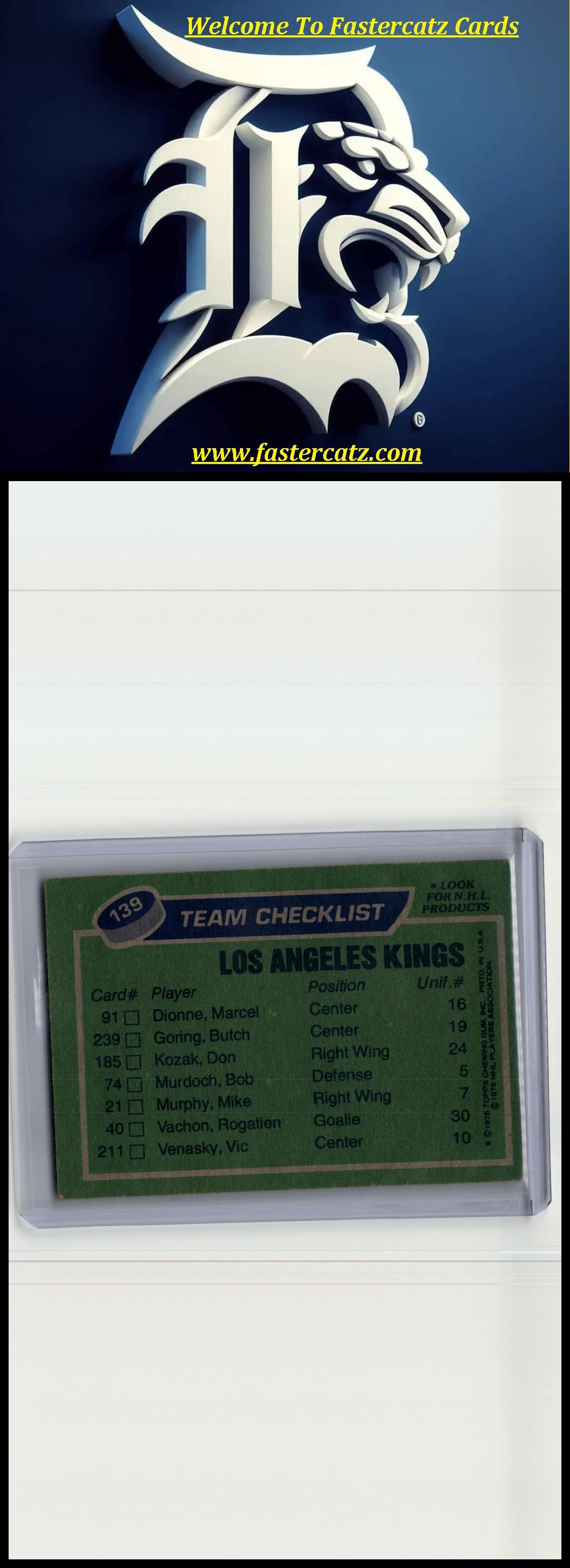 1976-77 Topps #139 Los Angeles Kings