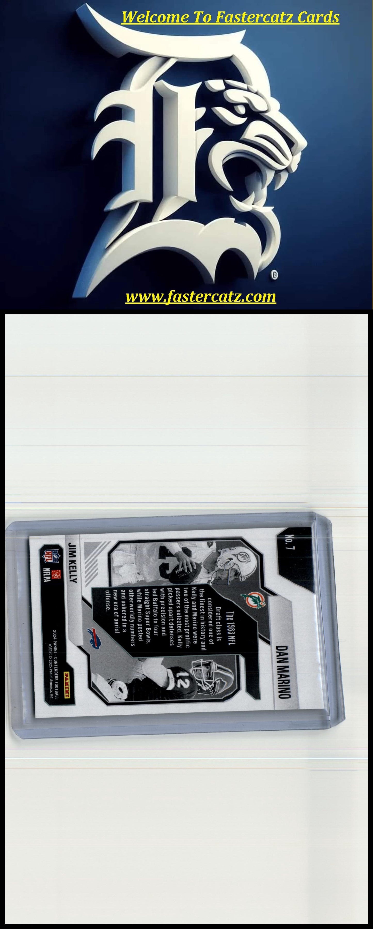 2024 Panini Contenders #7 Dan Marino / Jim Kelly Historic Draft Class Contenders