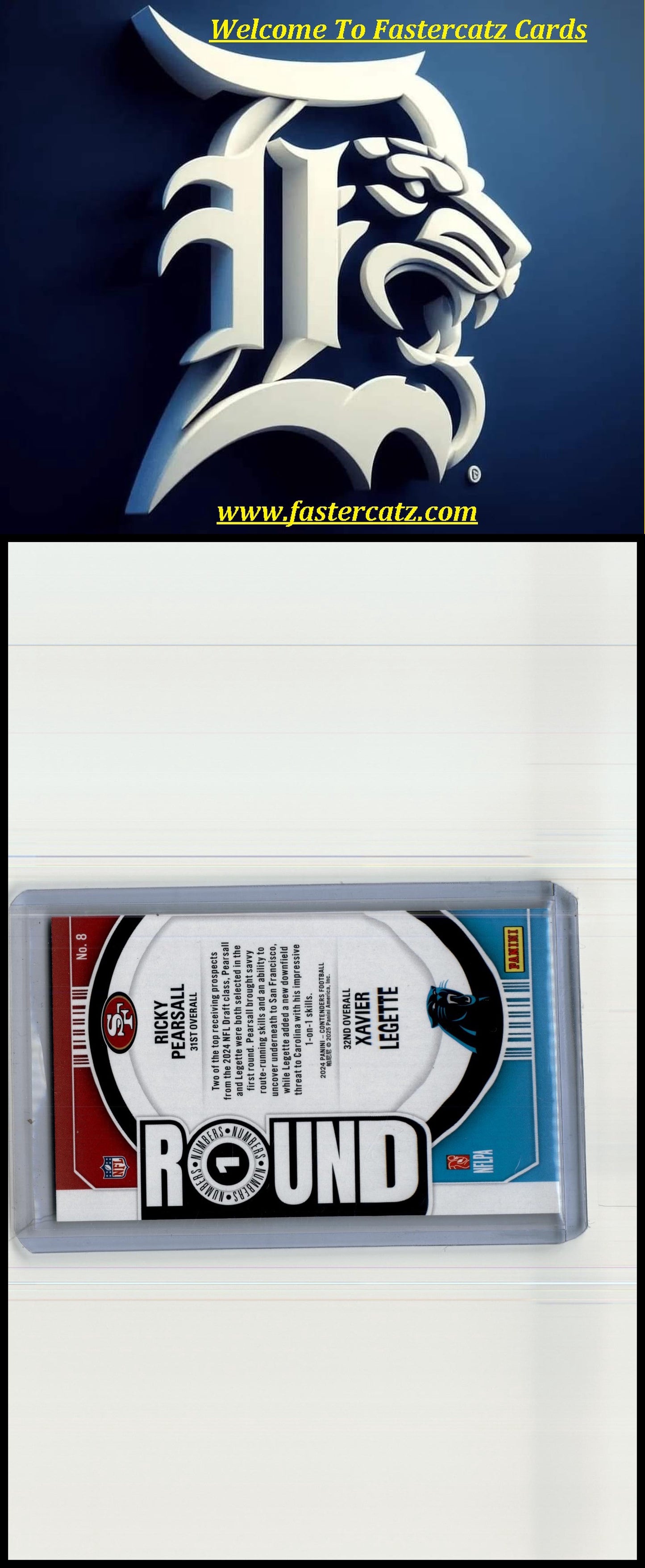 2024 Panini Contenders #8 Ricky Pearsall / Xavier Legette Round Numbers Bronze