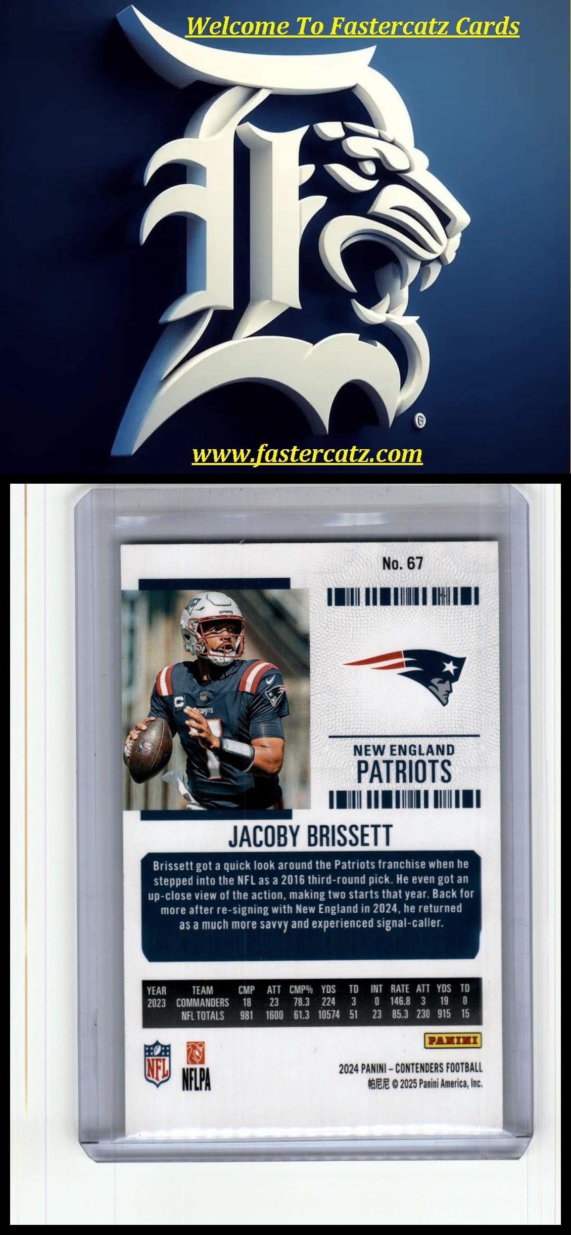 2024 Panini Contenders #67 Jacoby Brissett Game Ticket Red