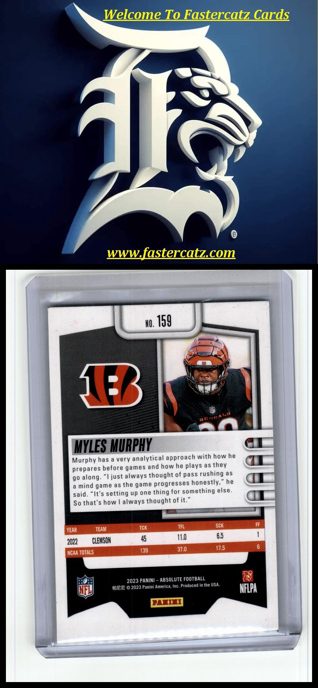 2023 Panini Absolute #159 Myles Murphy #/275