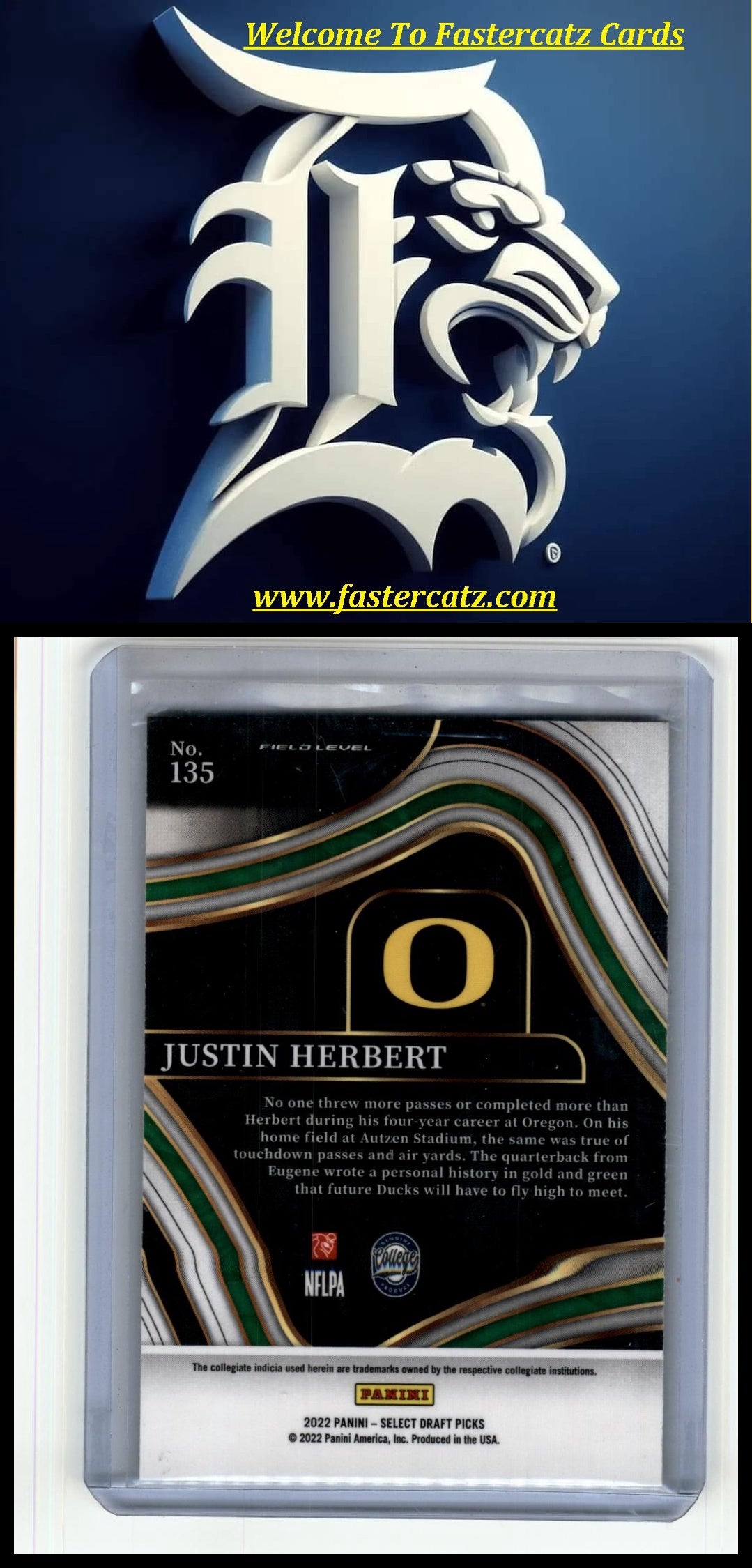 2022 Panini Select Draft Picks #135 Justin Herbert