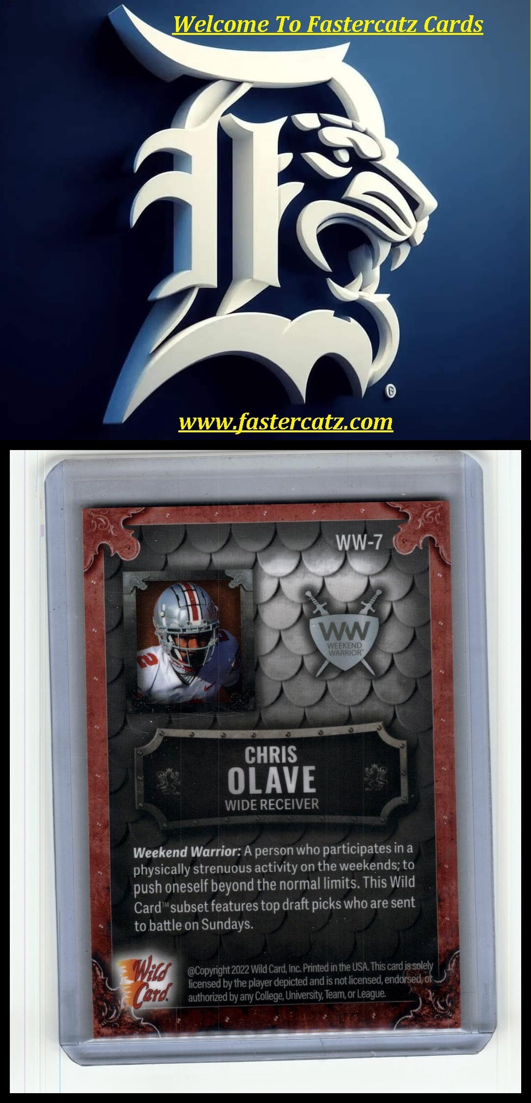 2022 Wild Card Matte: Weekend Warrior Cobalt/Silver/Orange #WW-7 Chris Olave