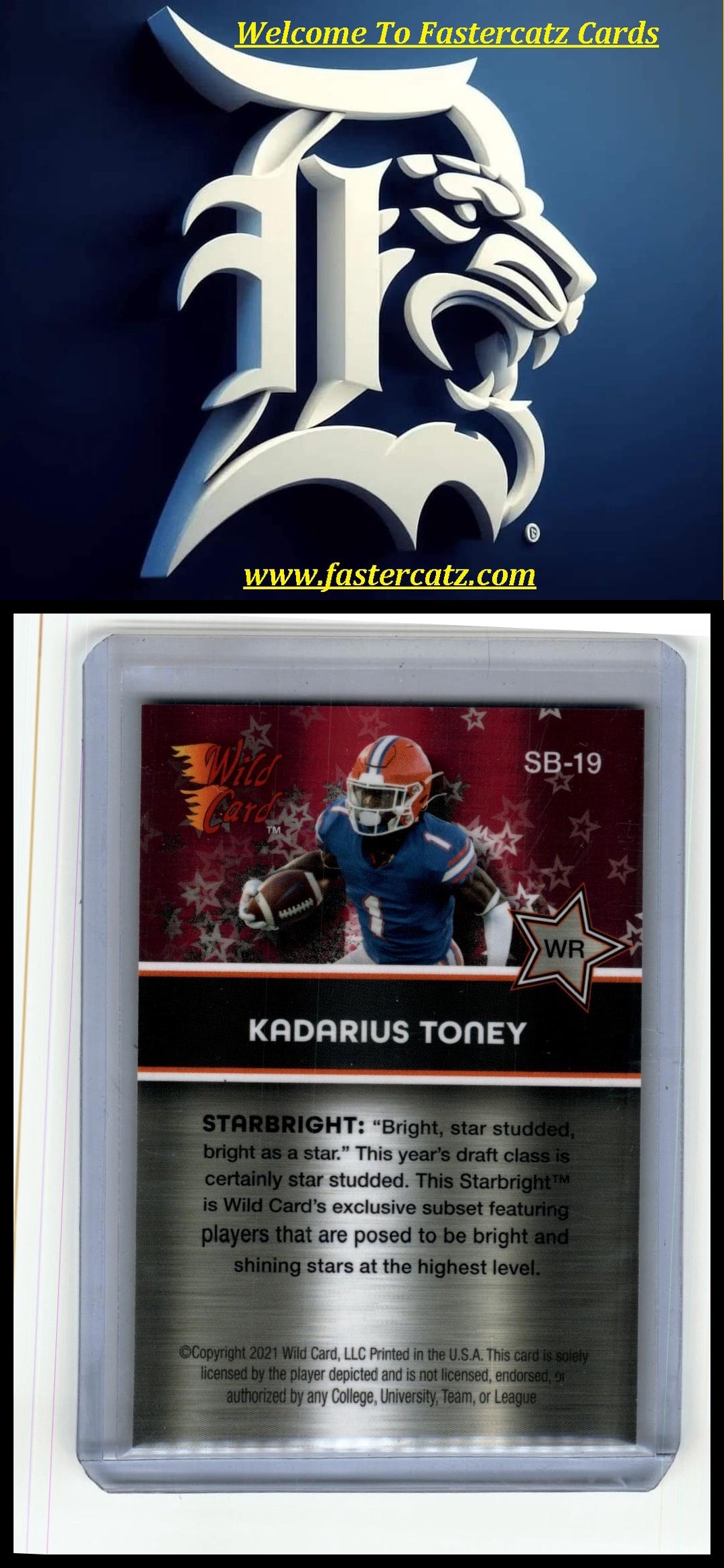 2021 Wild Card Alumination #SB-19 Kadarius Toney Starbright Red