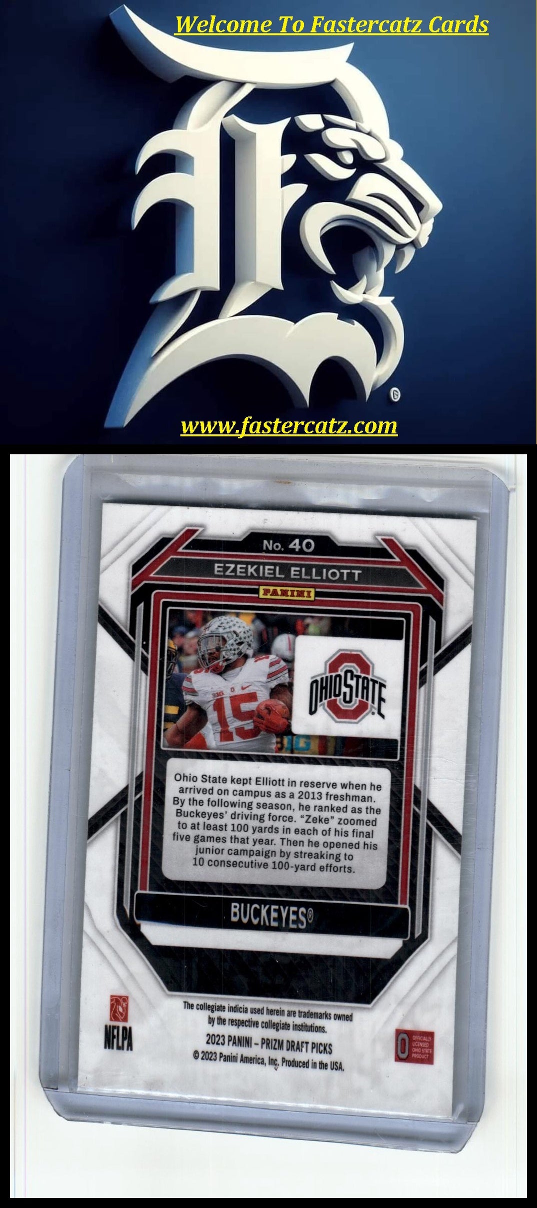 2023 Panini Prizm Draft Picks #40 Ezekiel Elliott