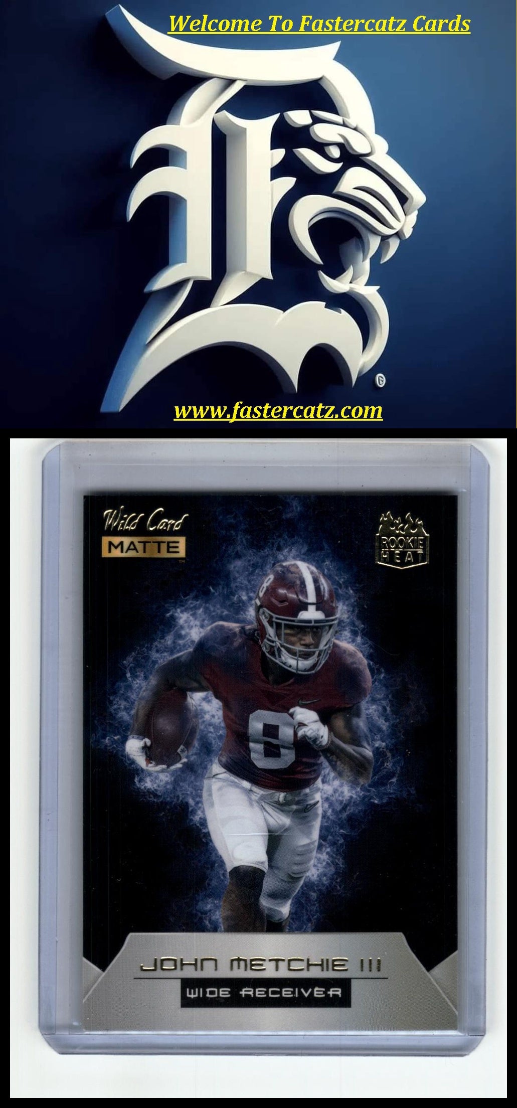 2022 Wild Card Matte #RH-14 John Metchie III Rookie Heat Black/Blue