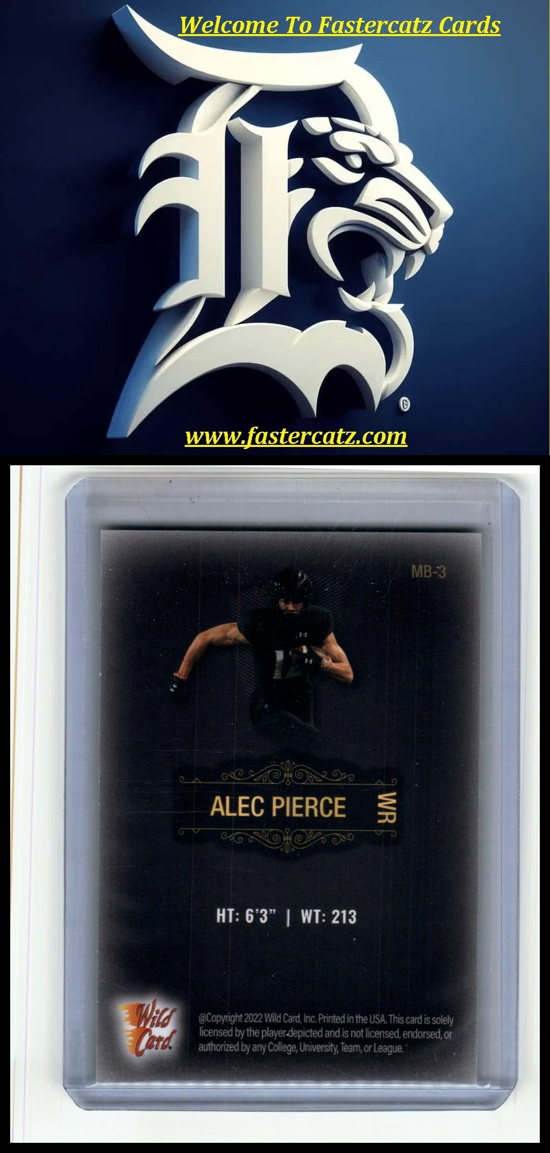2022 Wild Card Matte #MB-3 Alec Pierce Blue