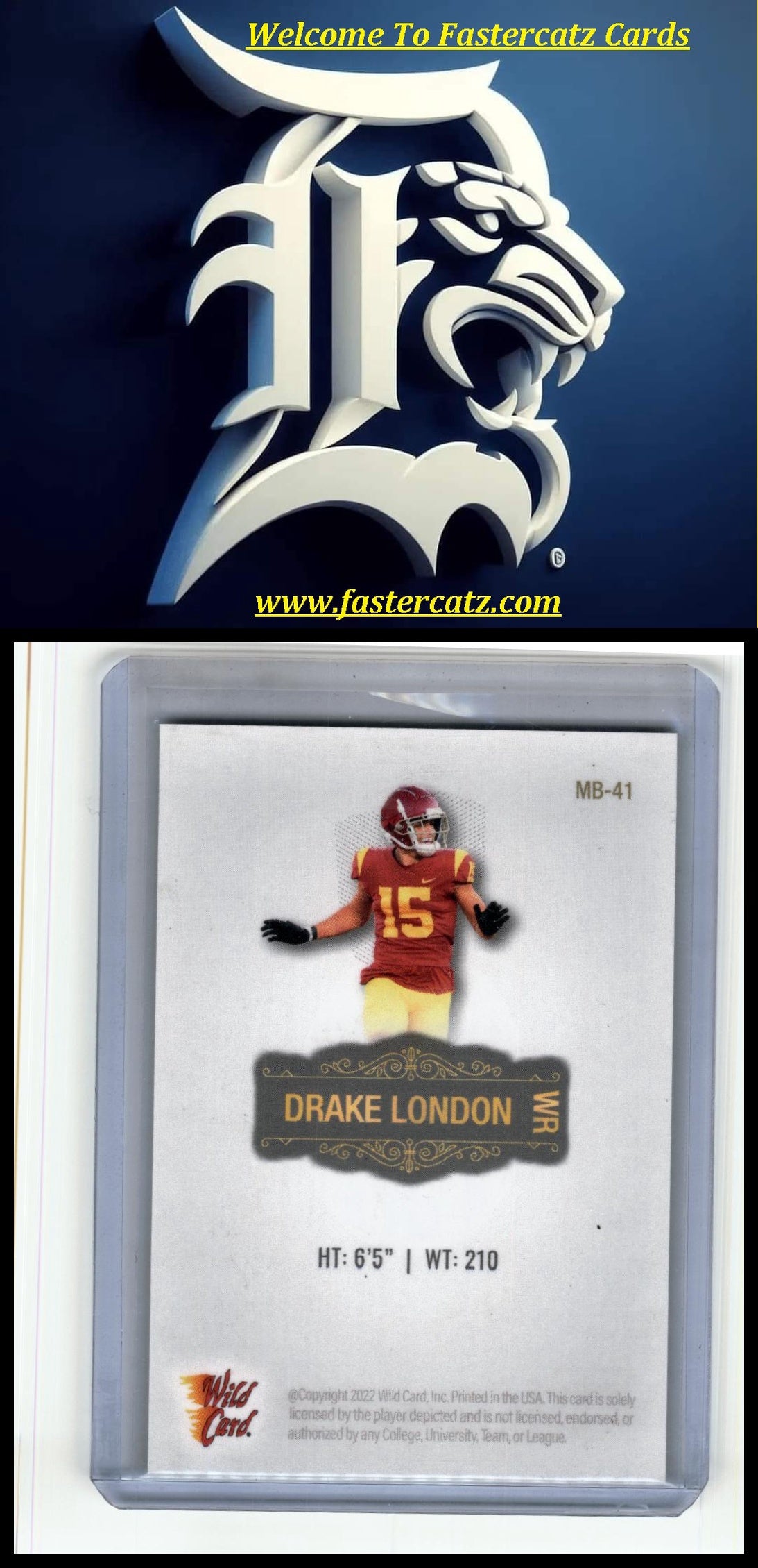 2022 Wild Card Matte #MB-41 Drake London White