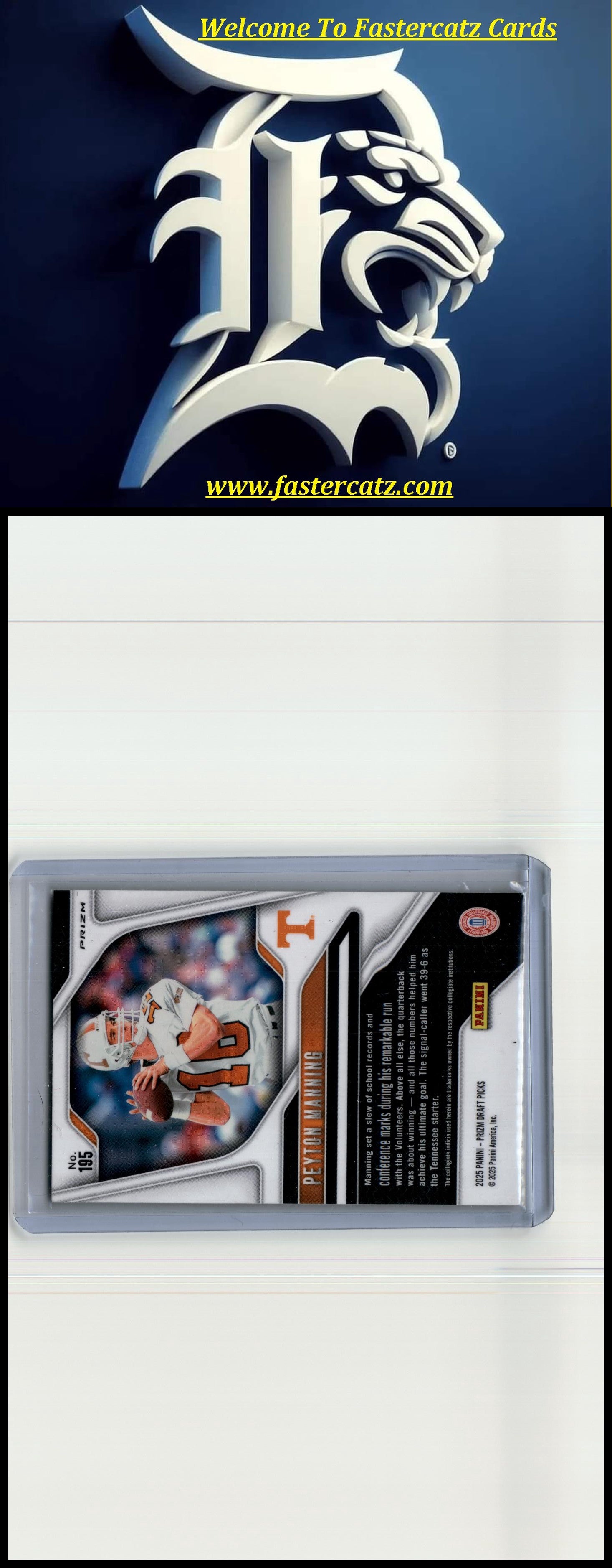 2025 Panini Prizm Draft Picks #195 Peyton Manning Prizms Gold Ice