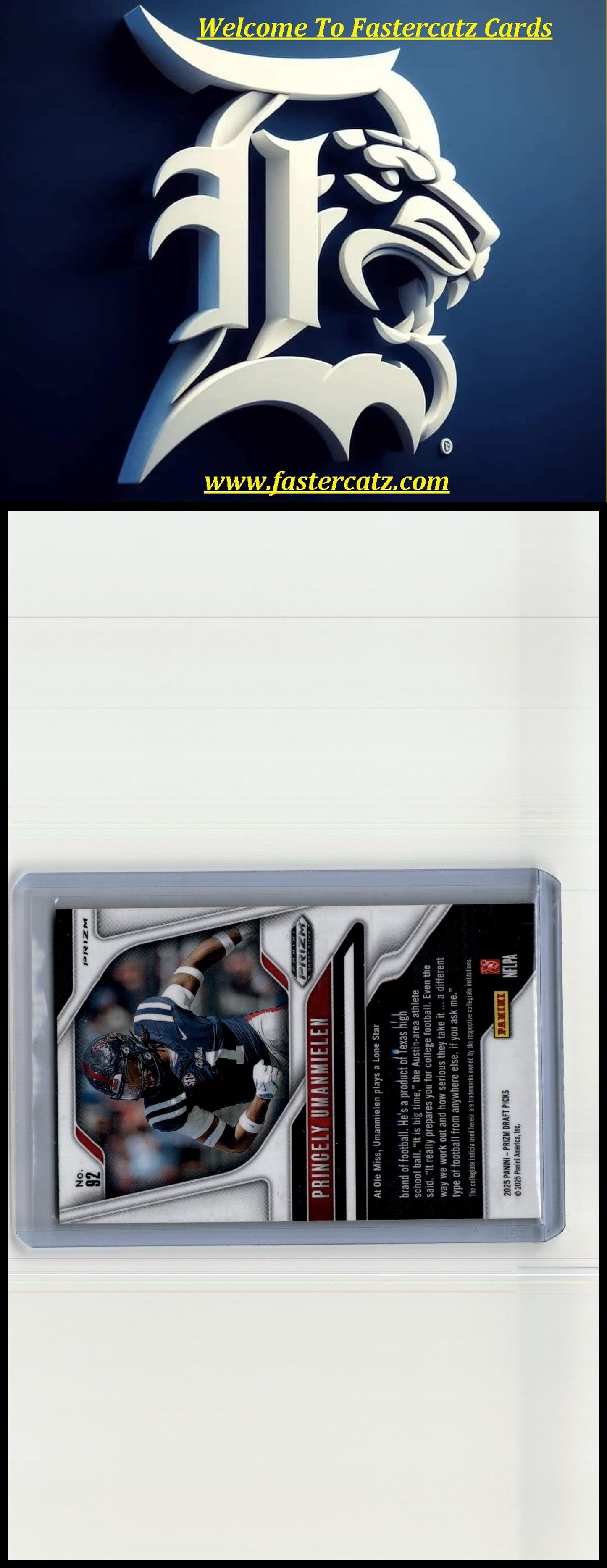2025 Panini Prizm Draft Picks #92 Princely Umanmielen Prizms Orange Pulsar #/75