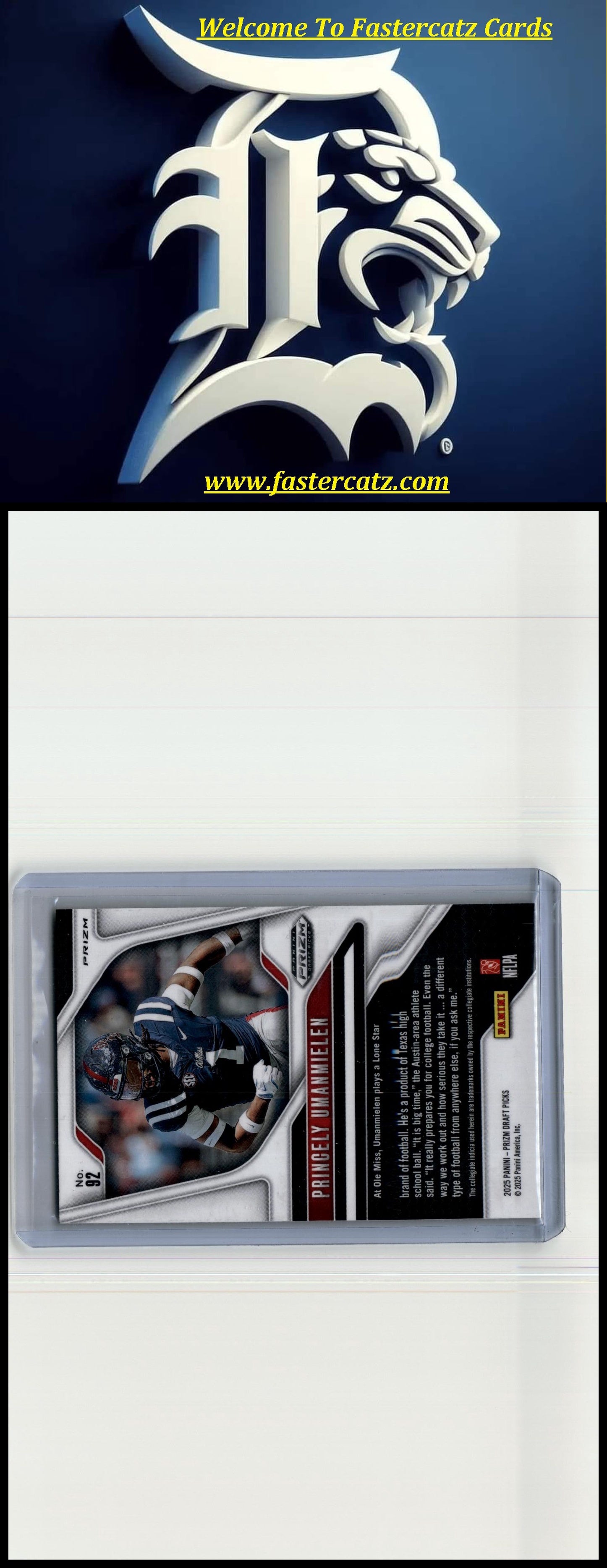 2025 Panini Prizm Draft Picks #92 Princely Umanmielen Prizms Orange Pulsar #/75
