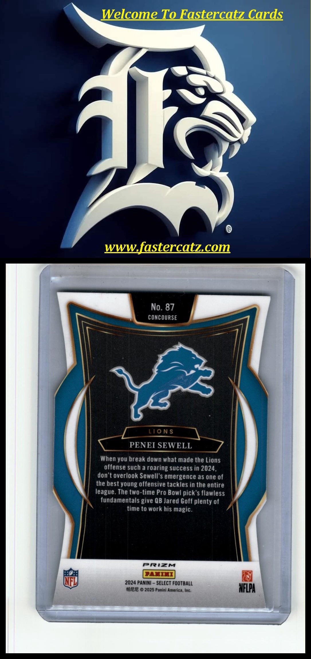 2024 Panini Select #87 Penei Sewell Silver Prizm