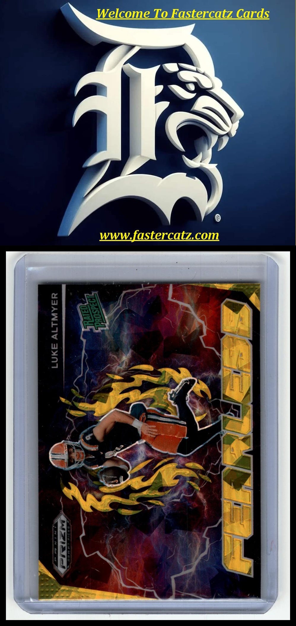 2025 Panini Prizm Draft Picks #F-LAR Luke Altmyer Fearless Gold Flash #/49