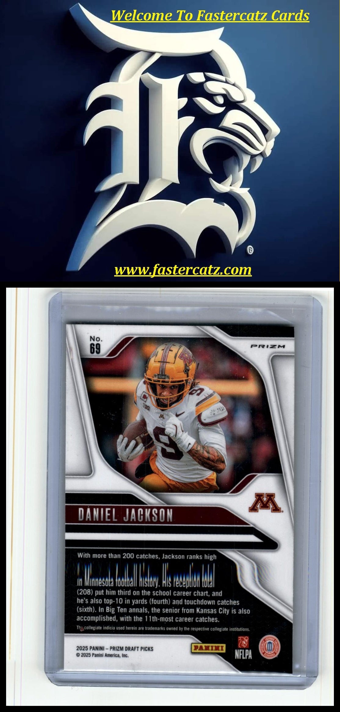 2025 Panini Prizm Draft Picks #69 Daniel Jackson Prizms Gold Ice