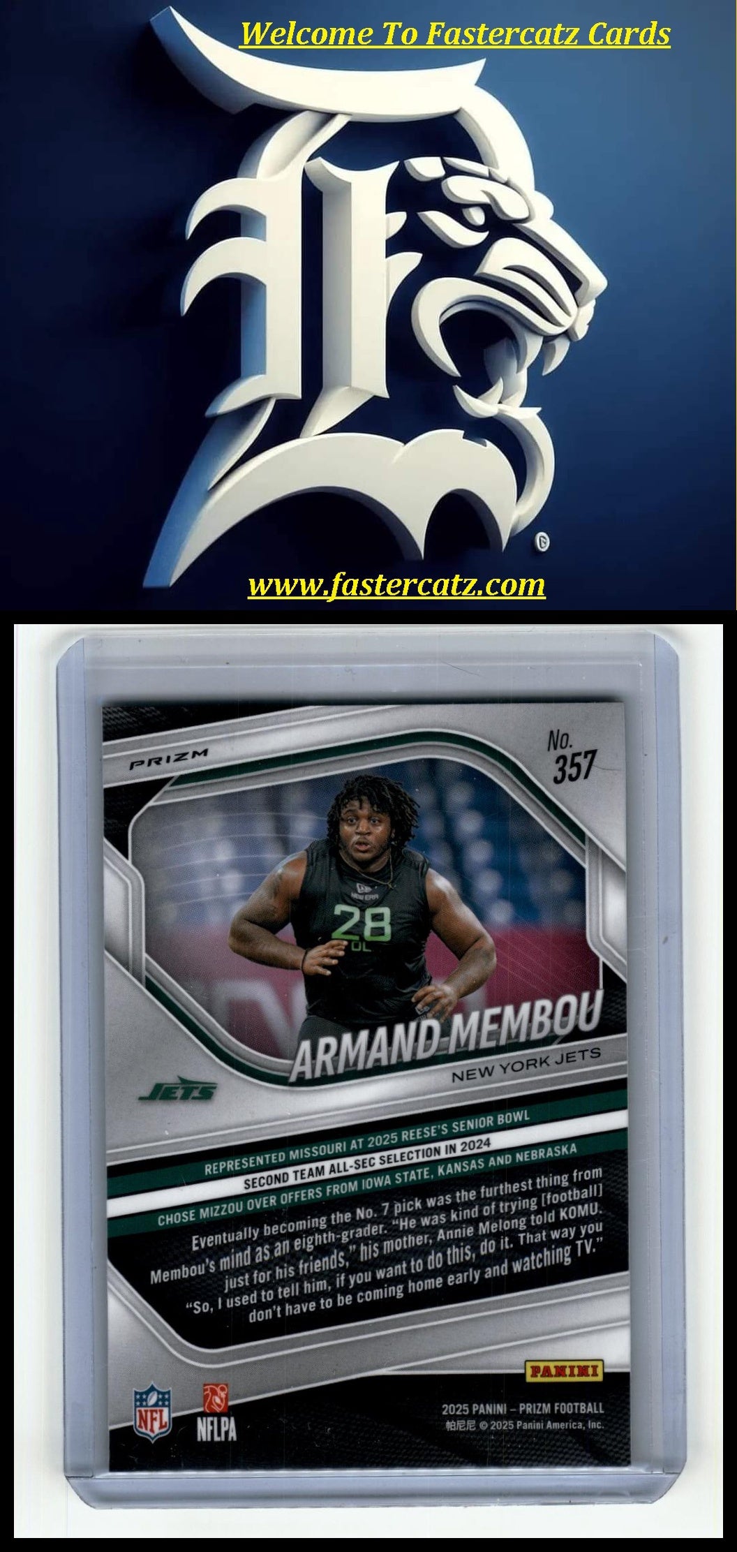 2025 Panini Prizm #357 Armand Membou Green Wave