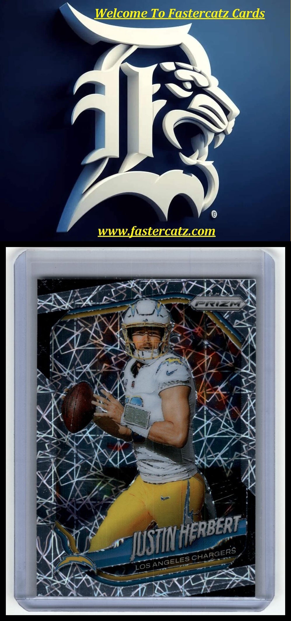 2025 Panini Prizm #215 Justin Herbert Prizm Autographs Green Shimmer #/5