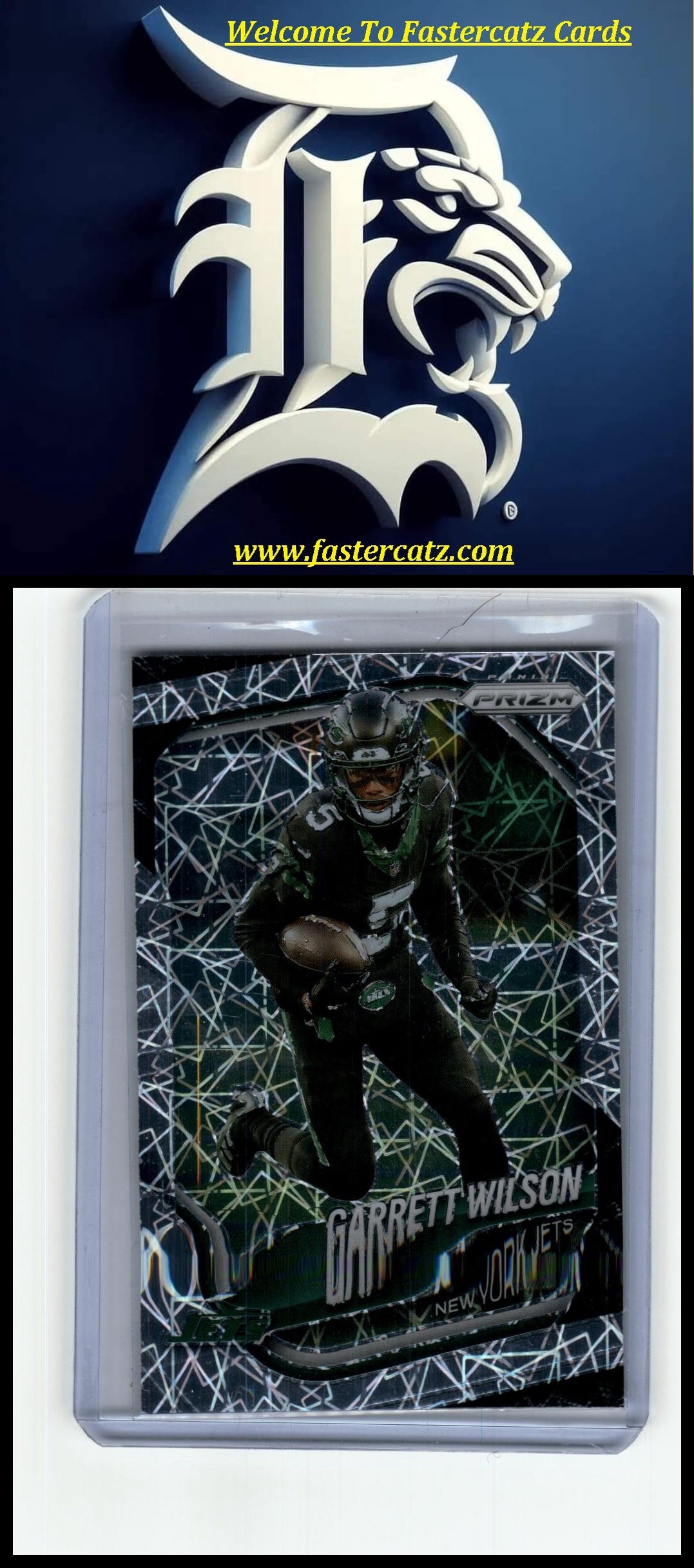 2025 Panini Prizm #178 Garrett Wilson Prizm Autographs Green Shimmer #/5