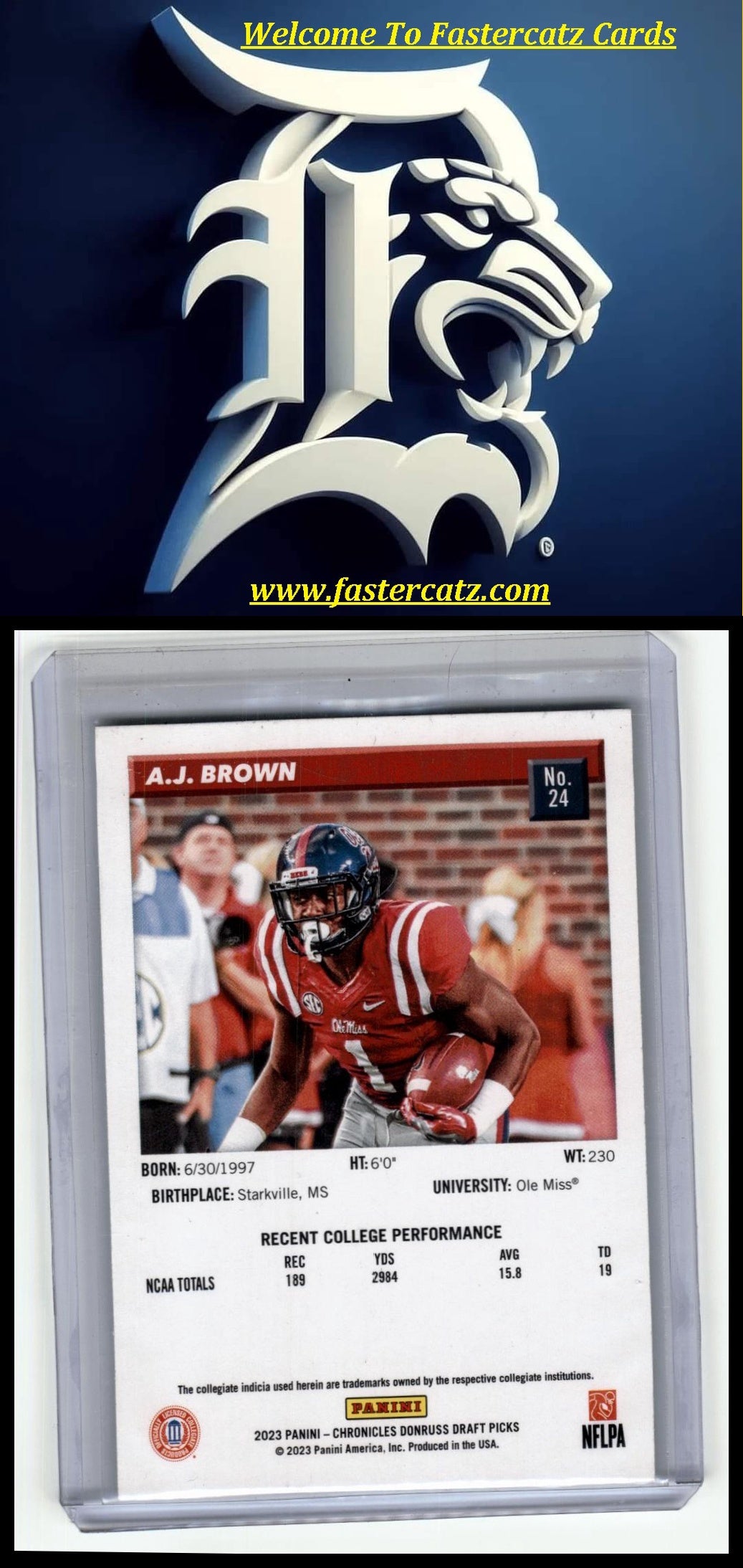 2023 Panini Chronicles Draft Picks #24 A.J. Brown Donruss Retro